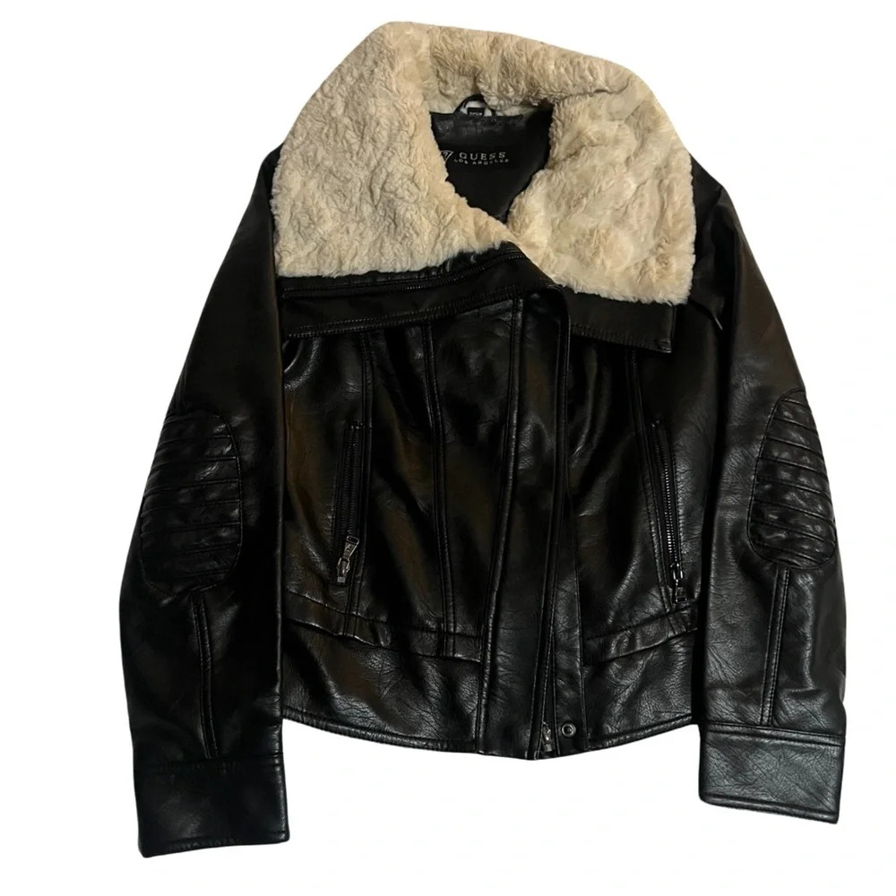 🖤 Guess Los Angeles Faux-Leather Moto
Jacket🖤 - Picture 2 of 8